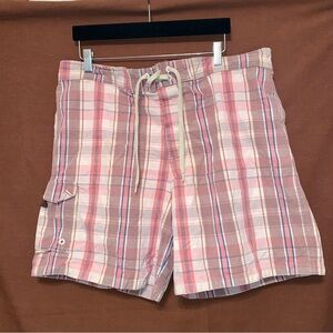 Men's Multicolor Plaid Swim Trunks size Large